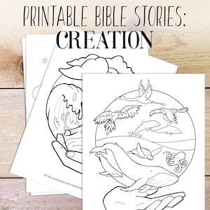 Bible Study | Creation Story | Kids Coloring | Bible Printable | Homeschool | Family Bible Study | Coloring Pages