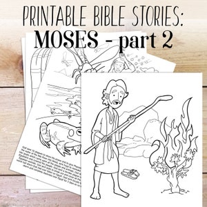 Bible Study | Moses | Kids Coloring | Bible Printable | Homeschool | Family Bible Study | Coloring Pages
