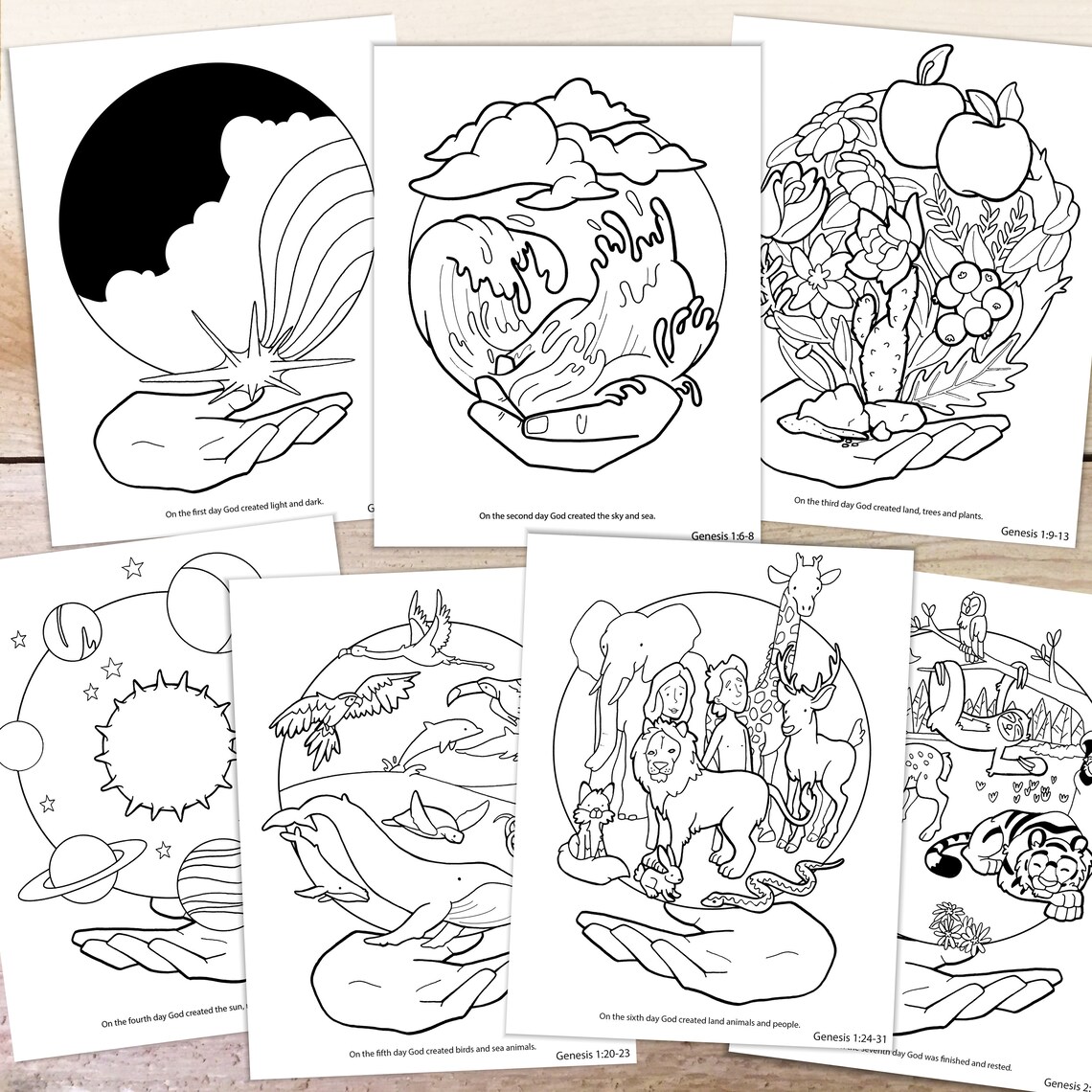 Bible Study | Creation Story | Kids Coloring | Bible Printable