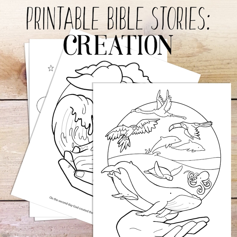 Bible Study Creation Story Kids Coloring Bible Printable | Etsy