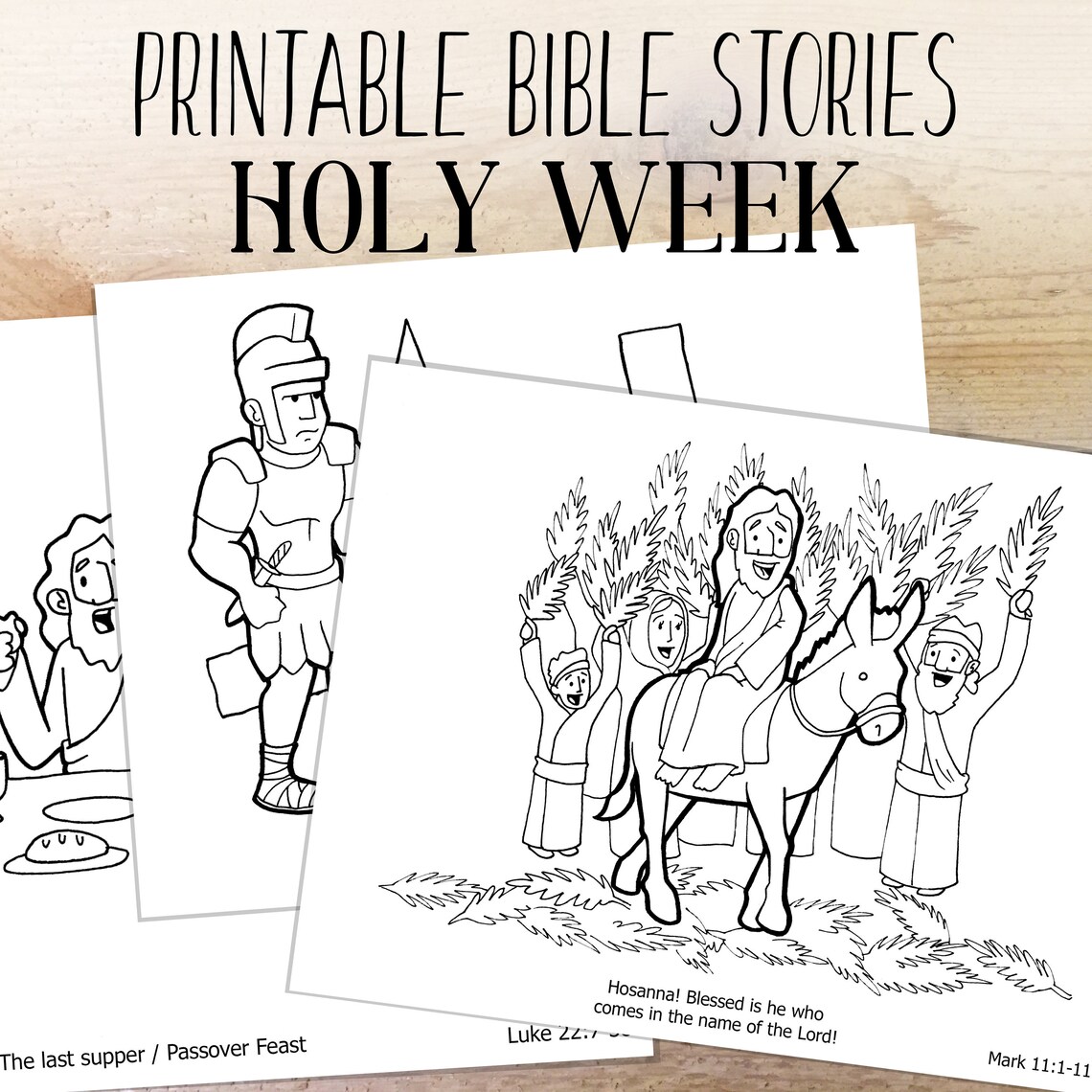 Easter Coloring Holy Week Kids Coloring Bible Printable Etsy