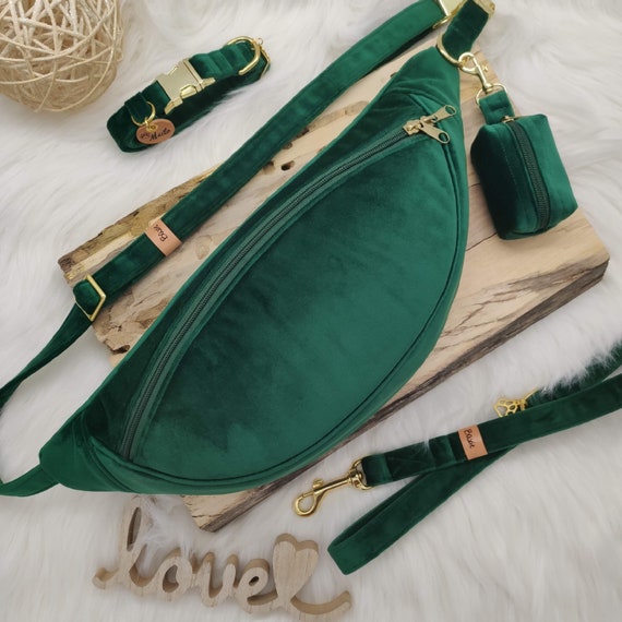 Green Emerald Velvet Fanny Pack Women Fanny Pack Luxury 