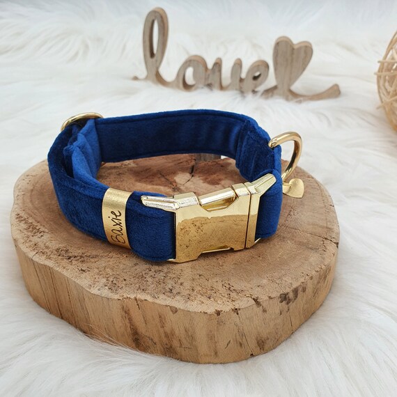 BAXIE, Samt Hundehalsband, Luxus Hundehalsband, royal blau Hundehalsband,  personalisiertes Halsband fr Junge, Samt, handgemachtes Halsband - Etsy.de
