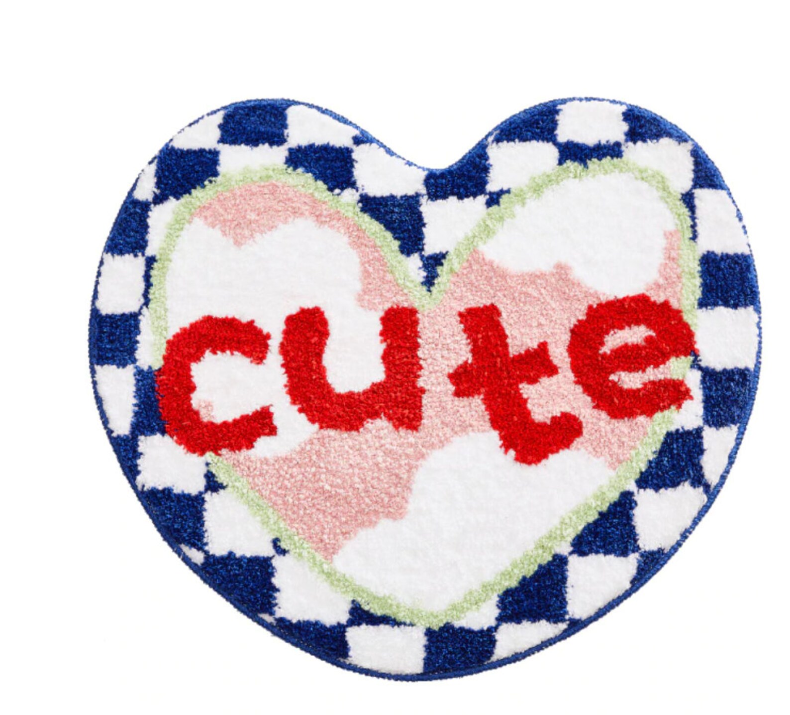 Cute Heart Rugs Bathmat Bathroom Rug Funky Unique Checkerboard Etsy