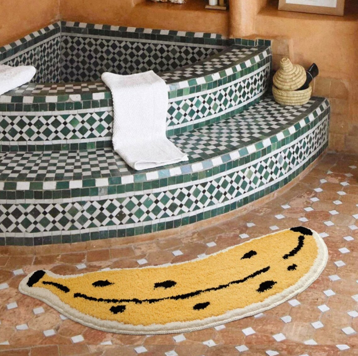 Banana rug bathmat accent rug fruit art unique rug Etsy