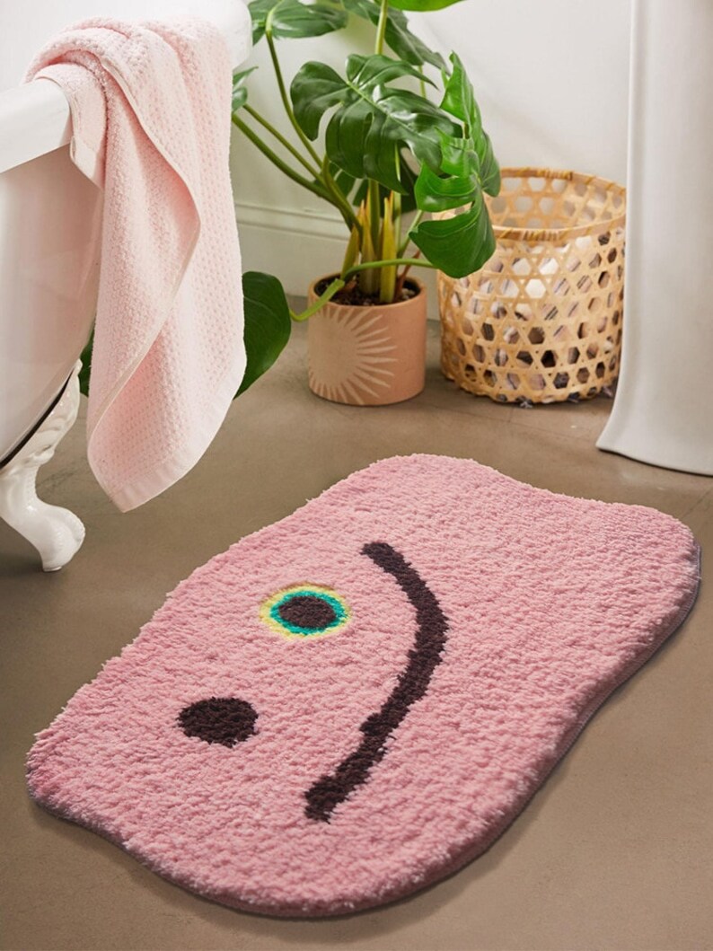 Pink Fluffy Cute Rug Kawaii Bath Mat - Etsy