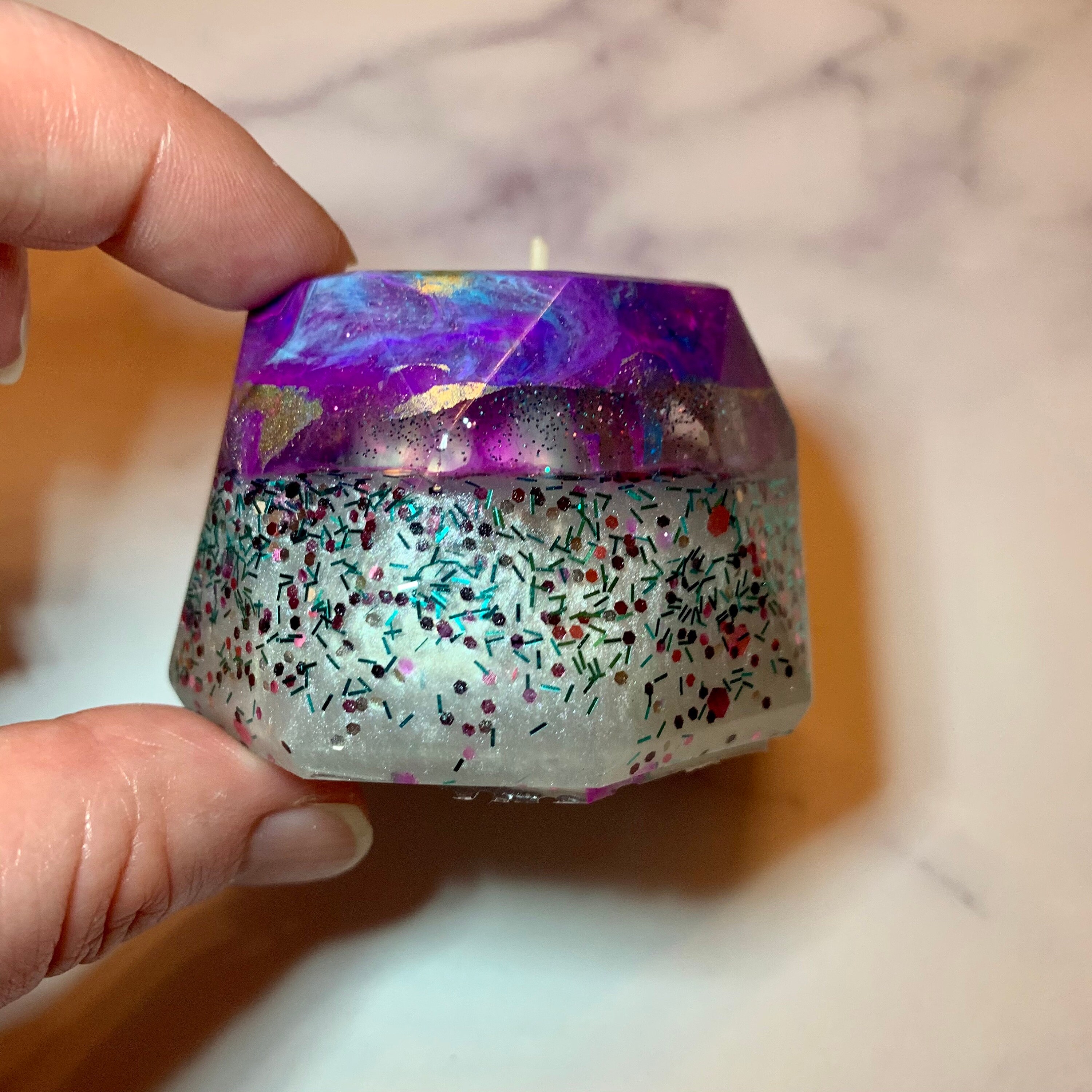Handmade Resin Tea Light Candle Holder Etsy