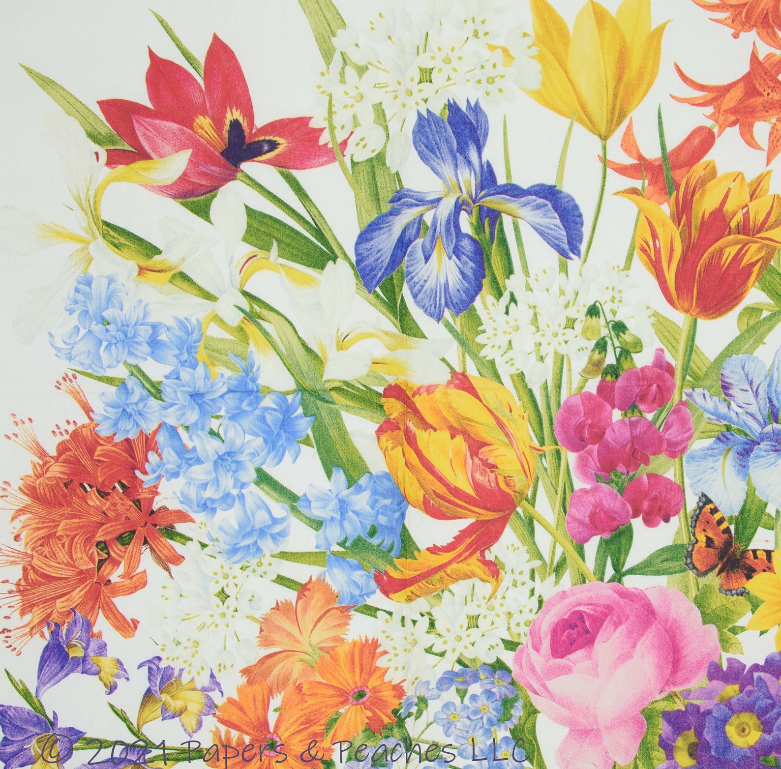 2 Decoupage Napkins English Garden Paper Napkin Etsy