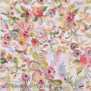 3 Decoupage Paper Napkins | Lively Florals | Crafting Tissue |