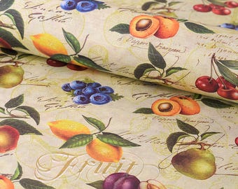 Decorative Gift Wrap | Printed Paper | Tutti Frutti | One Large Sheet | Italian Quality | #4009 |
