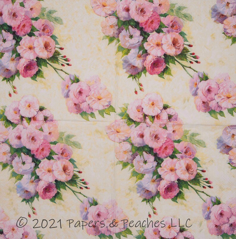 2 Decoupage Napkins Summer Florals Paper Napkin Crafting Etsy