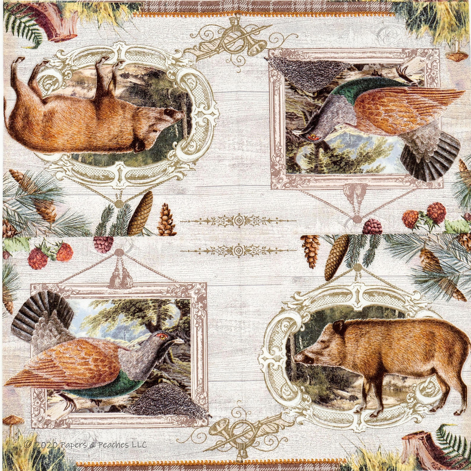2 Decoupage Napkins European Wildlife Paper Napkin Etsy