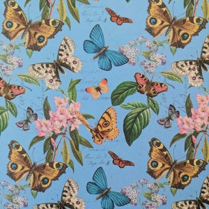 Decorative Gift Wrap | Printed Paper | Butterfly Garden | Single Sheet | Italian Quality | #8015 |