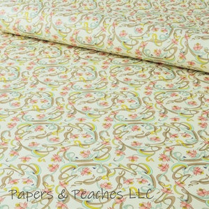 Decorative Gift Wrap | Printed Paper | Dancing Florals | One Large Sheet | Italian Quality | #6019 |