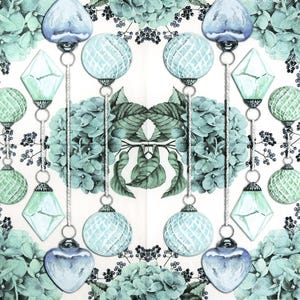 3 Decoupage Paper Napkins | Glass Ornaments Green | Crafting Tissue | image 2