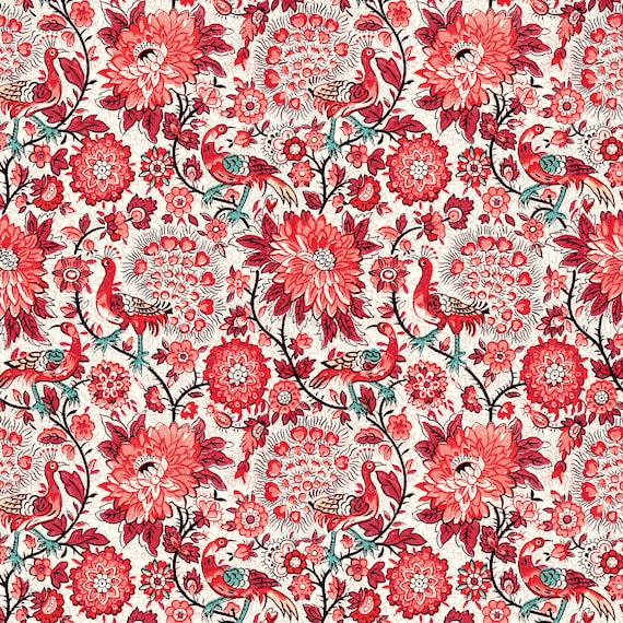 3 Decoupage Napkins | Florence Flowers Red | Crafting Tissue |