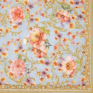 3 Decoupage Paper Napkins | Chateau Roses | Crafting Tissue |