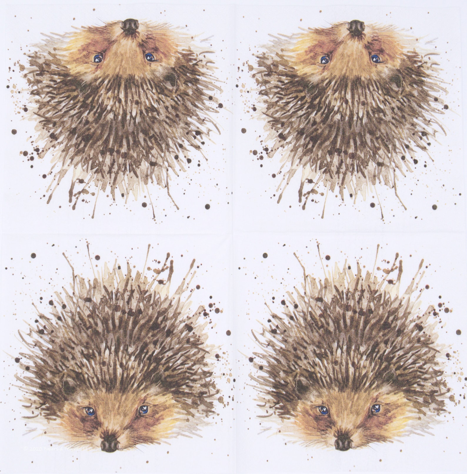 3 Decoupage Napkins Hedgehog Paper Napkins Crafting Etsy