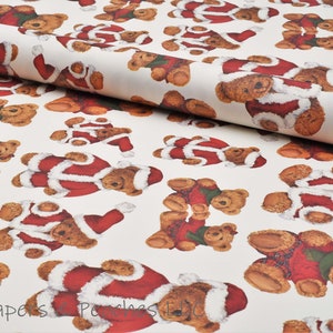 Decorative Gift Wrap | Printed Paper | Christmas Teddies | One Large Sheet | Italian Quality | #7028 |