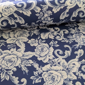 Decorative Gift Wrap | Printed Paper | Bella Rosa Blue | One Large Sheet | Italian Quality | #8006 |