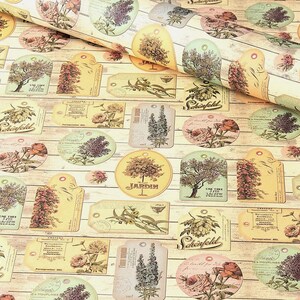 Decorative Gift Wrap | Printed Paper | Vintage Floral Tags | One Large Sheet | Italian Quality | #4080 |
