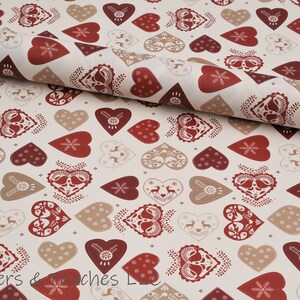 Decorative Gift Wrap | Printed Paper | Holiday Hearts | One Large Sheet | Italian Quality | #7024 |