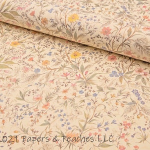 Decorative Gift Wrap | Printed Paper | Wildflower Meadow | Large Sheet | Italian Quality | #4075 |