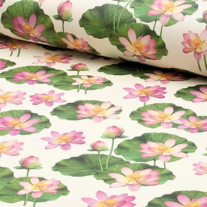 Decorative Gift Wrap | Printed Paper | Lotus Flowers | One Large Sheet | Italian Quality | #7063 |