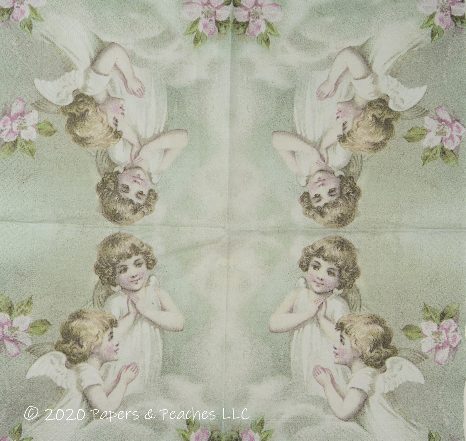 2 Decoupage Napkins Angels in Prayer Paper Napkins Etsy