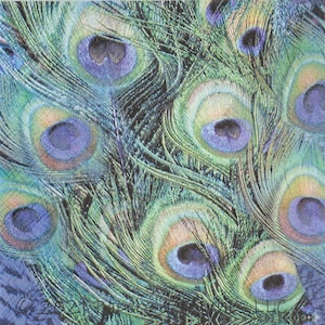 3 Decoupage Paper Napkins | Peacock Feathers | Crafting Tissue |