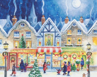 3 Decoupage Paper Napkins | Christmas Village | Crafting Tissue |