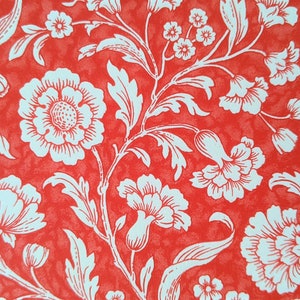 Decorative Paper | Flora Fantasia | Royal Red | One Large Sheet | Italian Quality | #8007 |