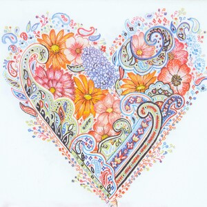 2 Decoupage Paper Napkins | Floral Heart | Crafting Tissue |