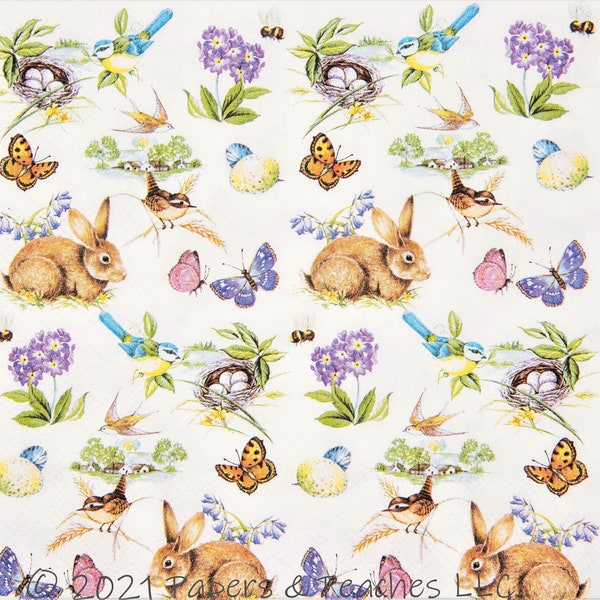 3 Decoupage Paper Napkins | Easter Cuteness | Crafting Tissue |