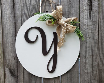 Wooden Monogram Circle-