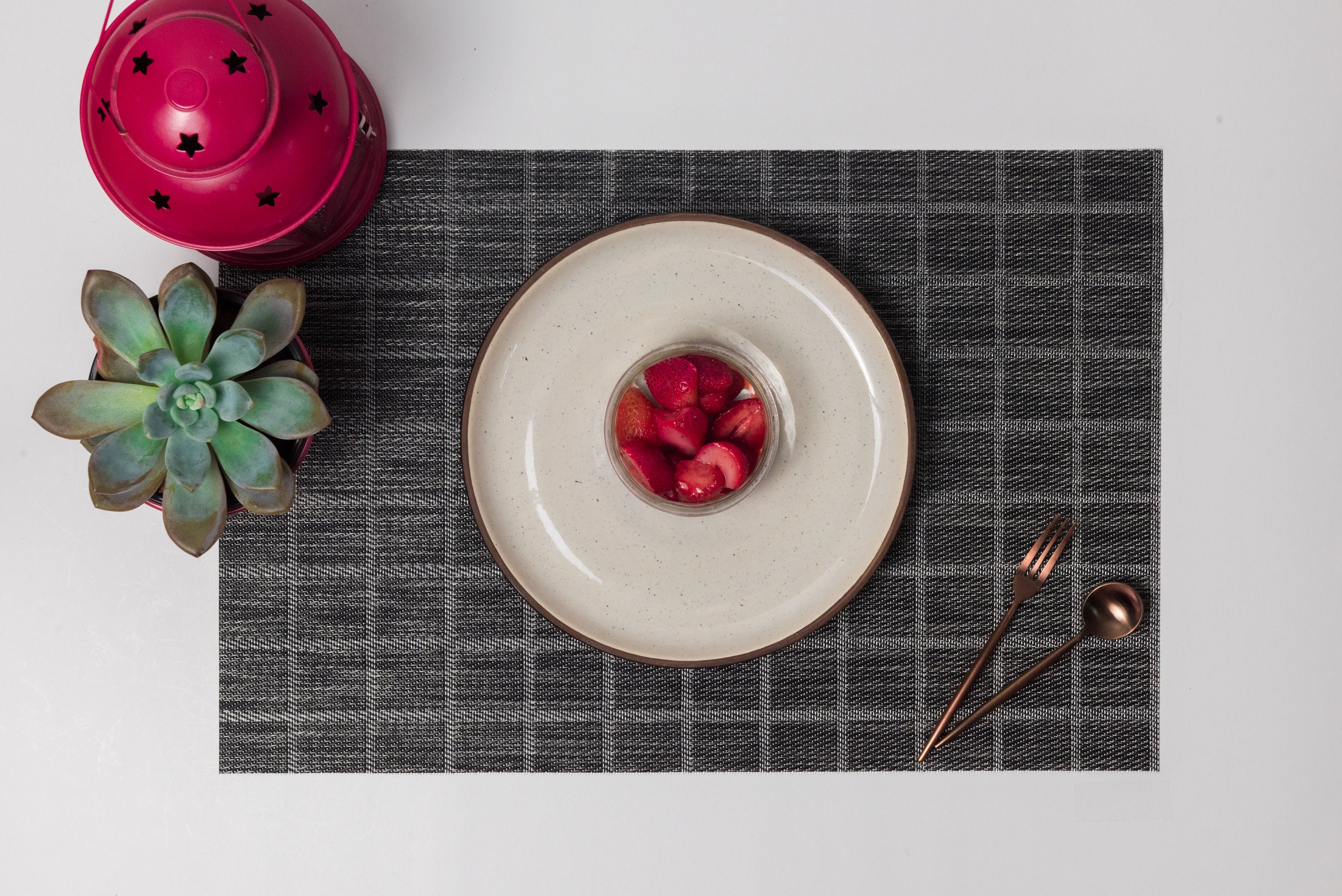 Plaid Placemat Grey/Taupe Set of 4/6/8 Etsy