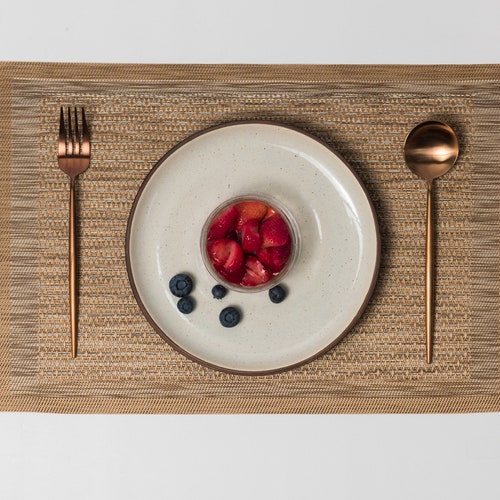 Table Woven Placemats Rectangle Placemat Set of 4 6 Cotton Etsy