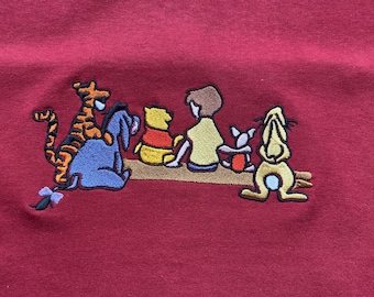 Winnie the Pooh Friends Embroidered Shirt, Hundred Acre Wood Character Apparel