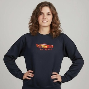 Lightning McQueen Embroidered Shirt | Disney Cars Sweatshirt or Hoodie | “I Am Speed” Racing Fan Gift | Kachow Apparel image 2