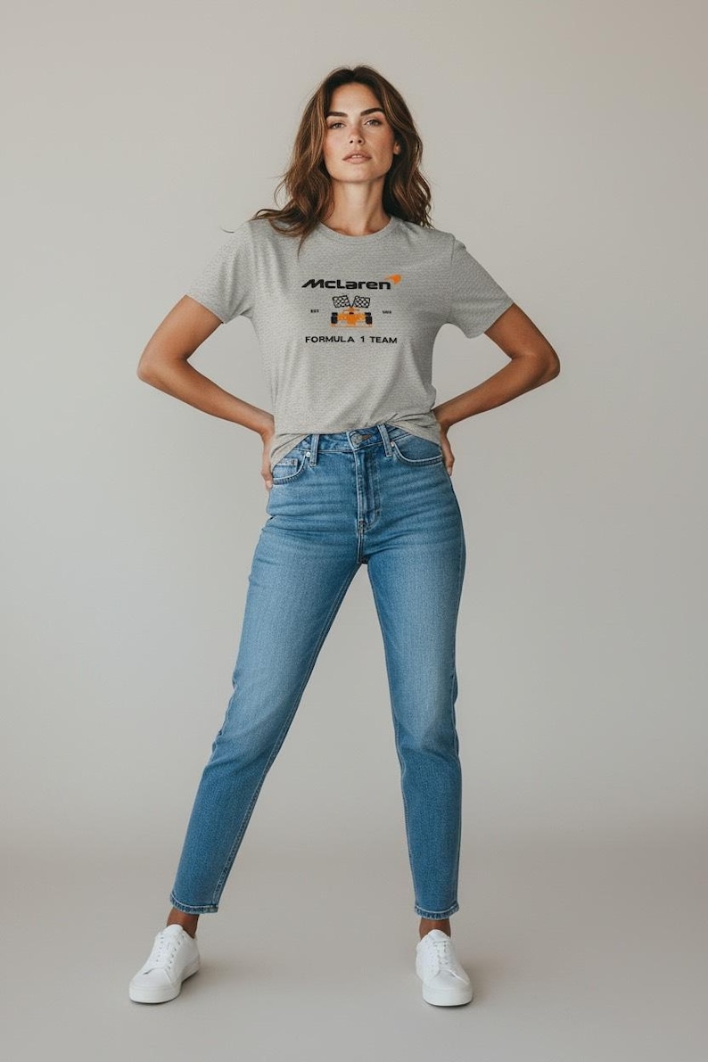 Geborduurd McLaren F1 shirt | Racing-hoody | Baby-T-shirt | Spaghettibandje | Racertanktop | Fan sweater Motorsport Team Apparel Gift afbeelding 3