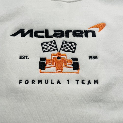 McLaren F1 Broderad Tröja, Racing Hoodie, Baby T-shirt, Spaghetti Straps, Linne Sweatshirt Motorsport Fan Gåva Lando Norris Oscar Piastri Merch