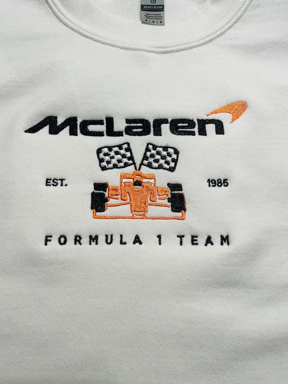 McLaren F1 Embroidered Shirt | Racing Hoodie | Fan Sweatshirt Motorsport Team Apparel Gift