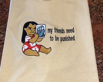 Disney Lilo und Stitch Friends gesticktes Shirt, Sweatshirt oder Hoodie