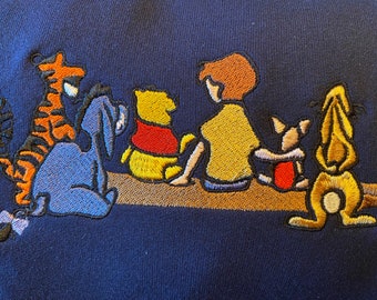 Felpa o cappuccio ricamata Disney Winnie the Pooh e amici