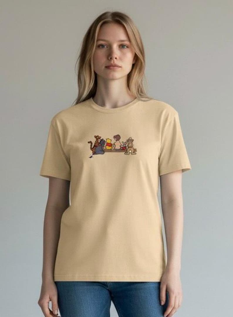 Winnie the Pooh Friends Embroidered Shirt, Hundred Acre Wood Character Apparel image 2