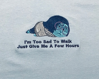 Disney Sadness Inside Out Embroidered Shirt | Too sad to Walk