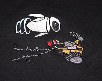 Camisa, sudadera o sudadera con capucha bordada de Disney Wall-E y Eve