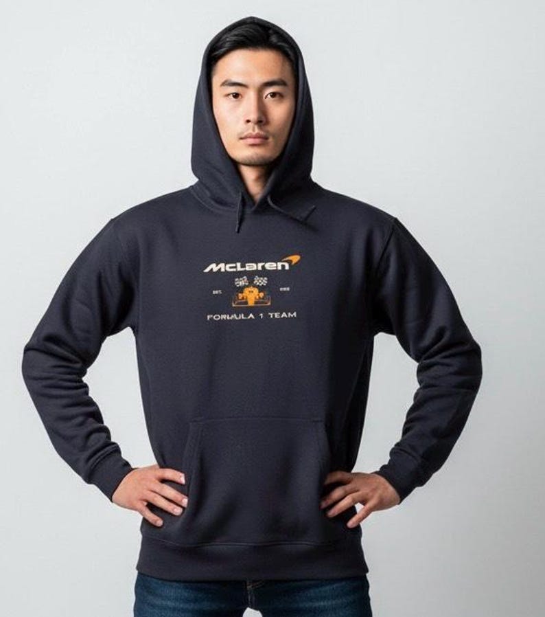 Geborduurd McLaren F1 shirt | Racing-hoody | Baby-T-shirt | Spaghettibandje | Racertanktop | Fan sweater Motorsport Team Apparel Gift afbeelding 2