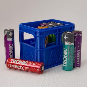 Battery Case Storage Bin for AA / AAA batteries, Stackable Crates Decoration