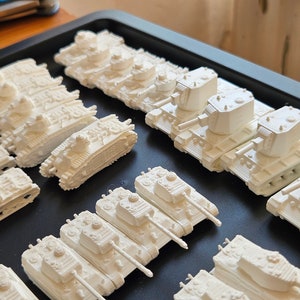 Set of 10 1/144 Miniature Models Kit - WW2 board games, painting, dioramas